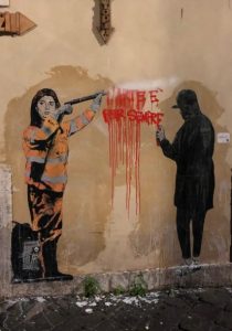 Roma, murale di Tvboy: Conte è Pinocchio, Salvini e Di Maio "il gatto e la volpe"