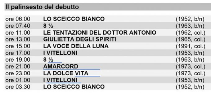 Orari Di Programmazione Di La Dolce Vita 1960