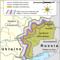 I confini della regione del Donbass dopo il protocollo di Minsk