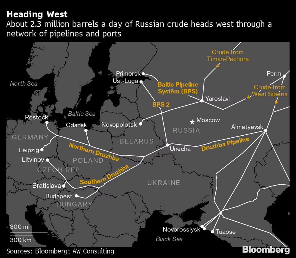 Mappa oledotto petrolio Russia