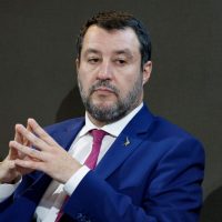 Il Segretario federale della Lega e Ministro delle Infrastrutture Matteo Salvini