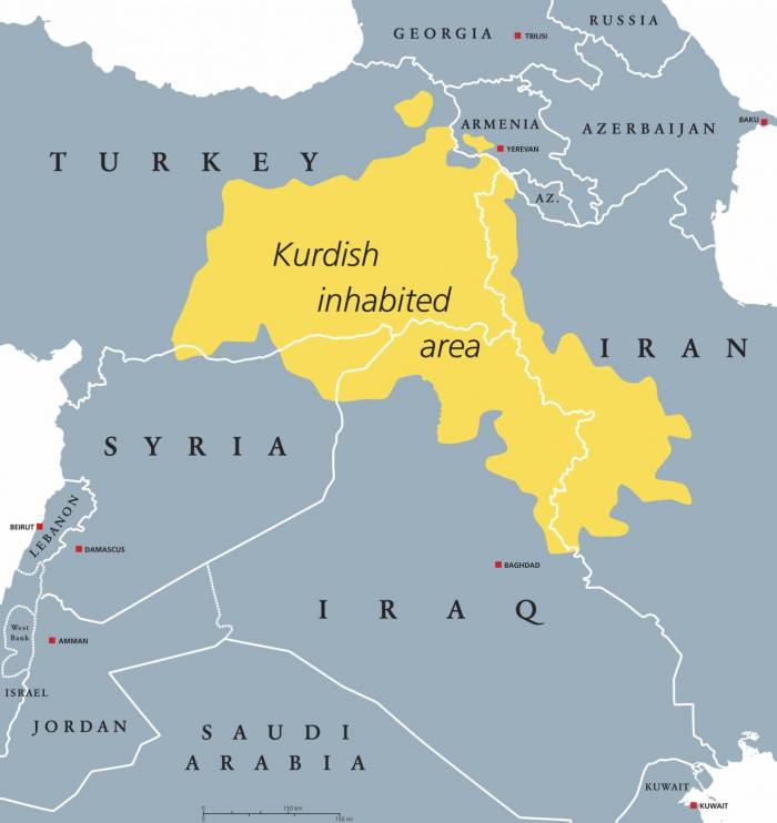 Alt In giallo, l'area abitata dalle popolazioni curde
