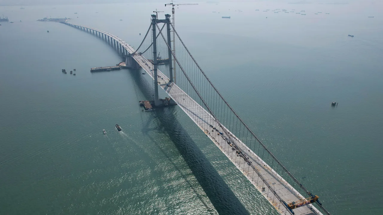 Un'immagine dall'alto del ponte Shenzhen-Zhongshan