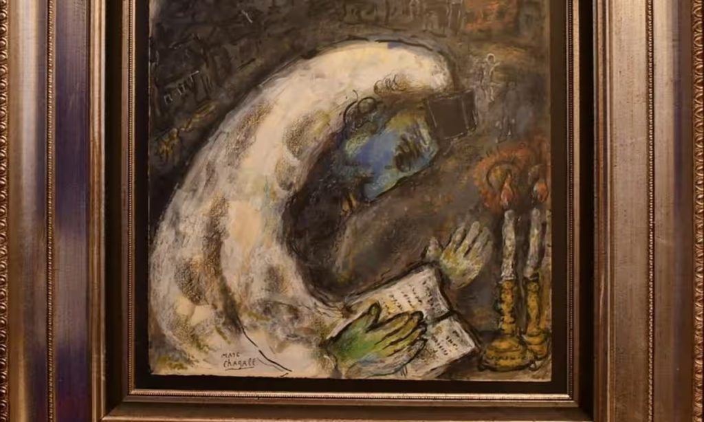 Dettaglio del quadro L’homme en prière di Chagall (fonte: Parquet Of Namur/Reuters)