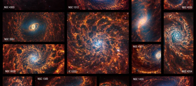 Le 19 galassie riprese dal telescopio James Webb