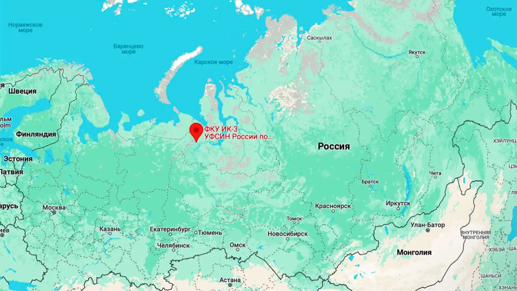 L'ubicazione della prigione russa "Lupo Polare", in cui il leader dell'opposizione russa Navalny è deceduto