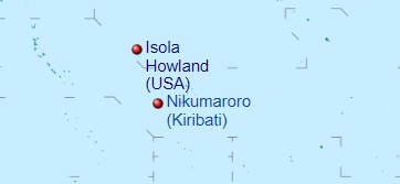 Howland e Nikumaroro, distanti fra loro 300 miglia nell'Oceano Pacifico