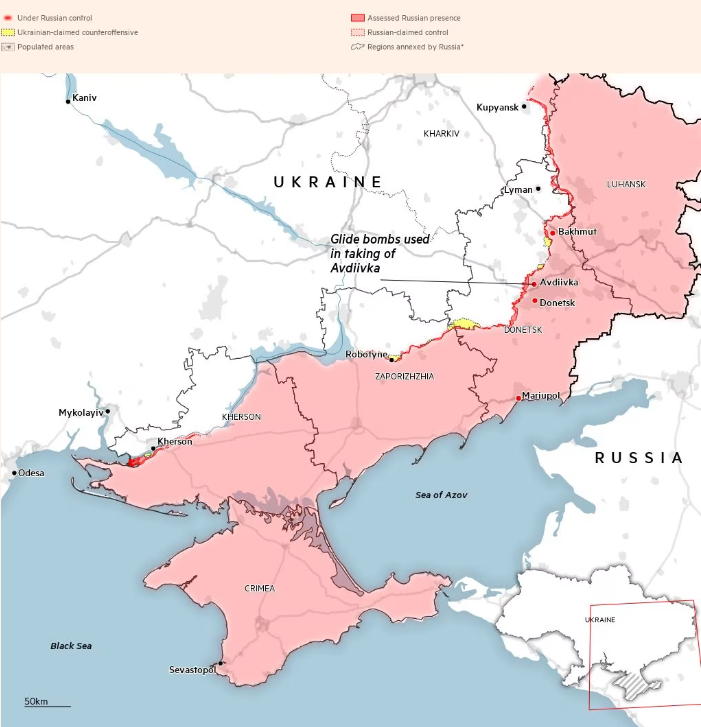mappa ucraina russia conflitto aprile