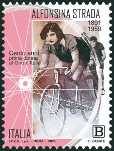 Il francobollo in memoria di Alfonsina Strada