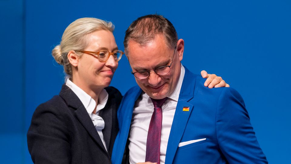 Alice Weidel e Toni Chrupalla al congresso del partito di Essen