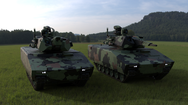 Ipotetiche configurazioni del prossimo veicolo per la fanteria AICS proposte da Leonardo.