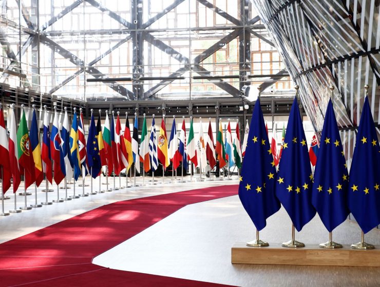 Bandiere al Parlamento Europeo.