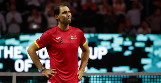 Rafa Nadal in campo per l'ultima partita della carriera