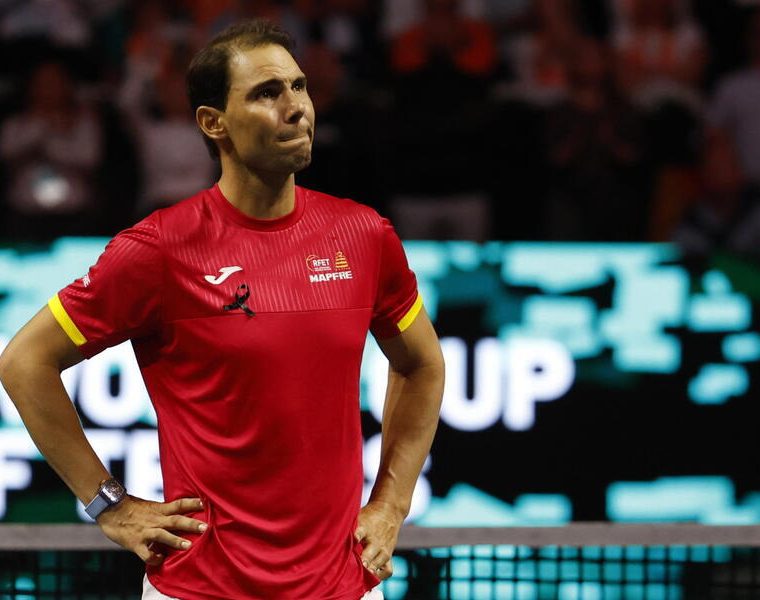 Rafa Nadal in campo per l'ultima partita della carriera