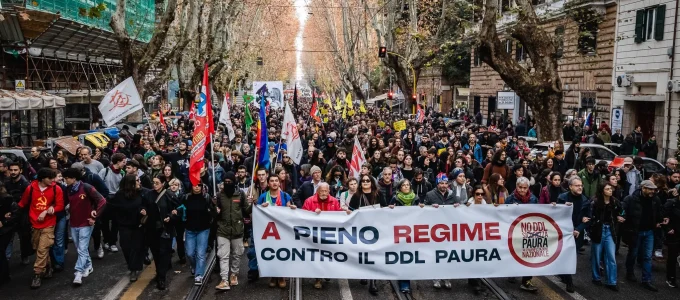 Corteo contro ddl sicurezza e zone rosse