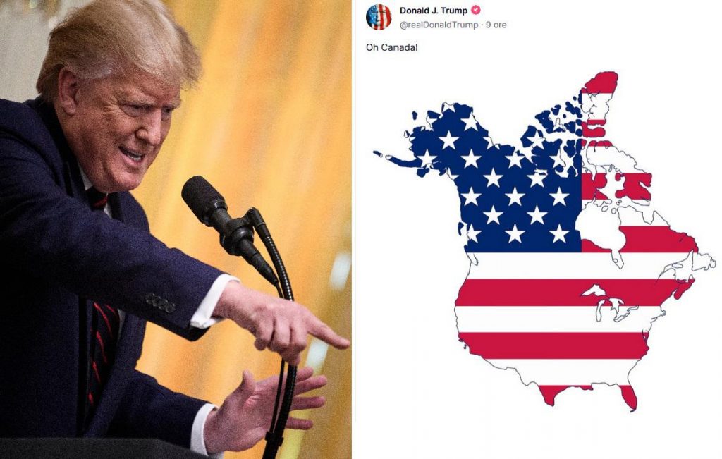 La mappa condivisa sui social da Donald Trump 