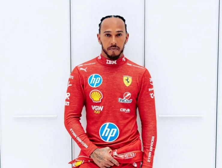 Lewis Hamilton in pista a Fiorano