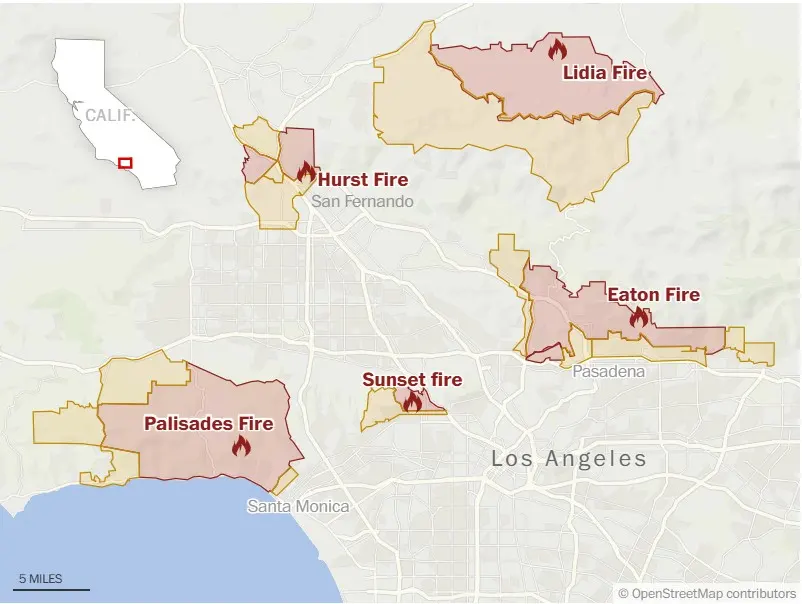 La mappa degli incendi