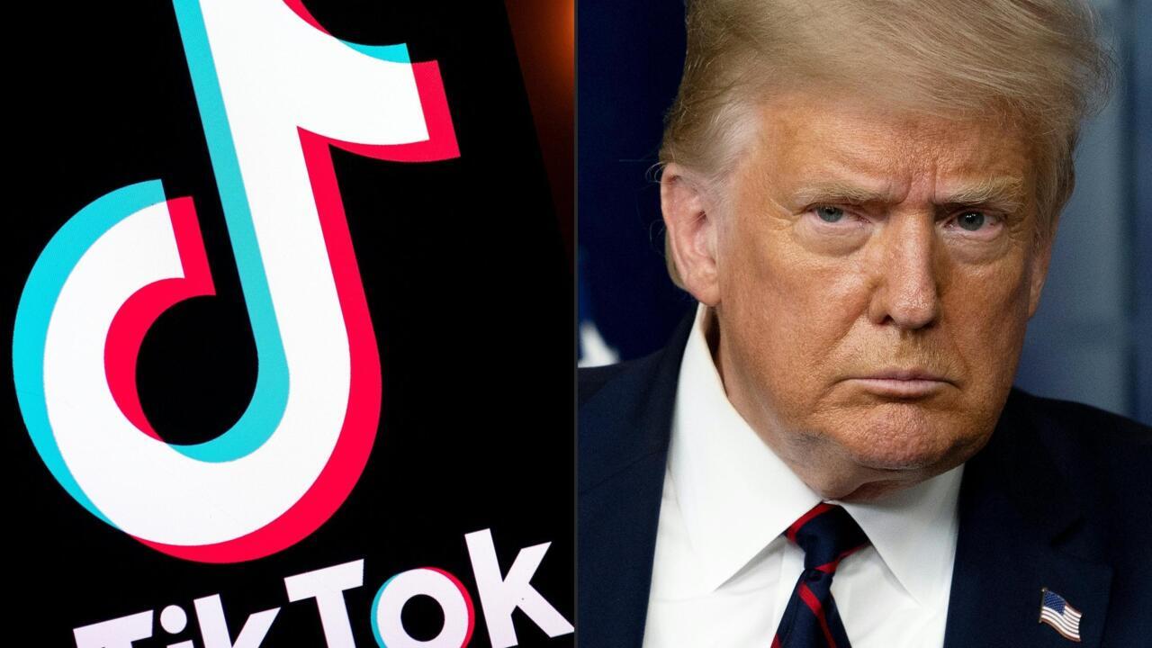 A sinistra il logo di Tik Tok, a destra Donald Trump. Crediti: France 24