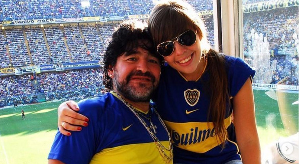 Maradona con la figlia Dalma