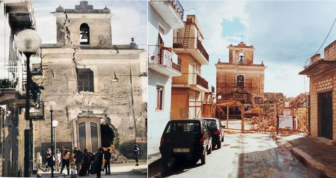 Scatti fotografici nella frana a Niscemi nel 1997