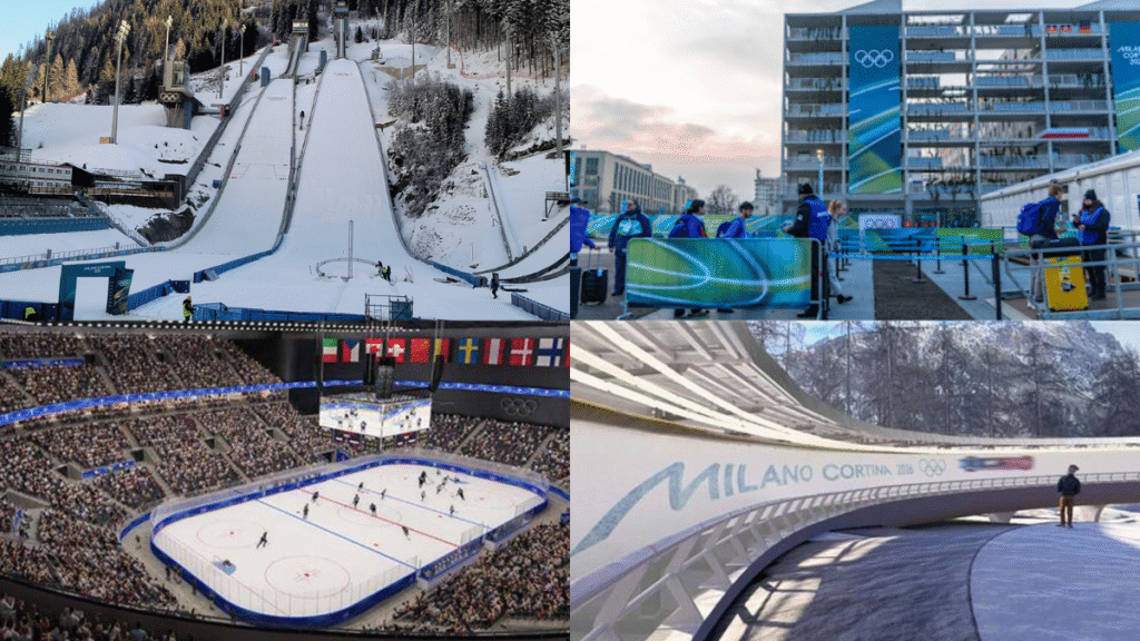 Tra le strutture costruite per Milano-Cortina, lo stadio del salto di Predazzo, il villaggio olimpico di Porta Romana (pronto ad essere riconvertito in uno studentato che da settembre 2026 ospiterà circa 1.700 posti letto), il palazzetto di Milano Santa Giulia (che da ice hockey arena diventerà palazzetto per ospitare concerti), la pista da bob di Cortina d’Ampezzo.