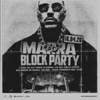 Il volantino di presentazione del Marra Block Party, in programma il 18 aprile 2026