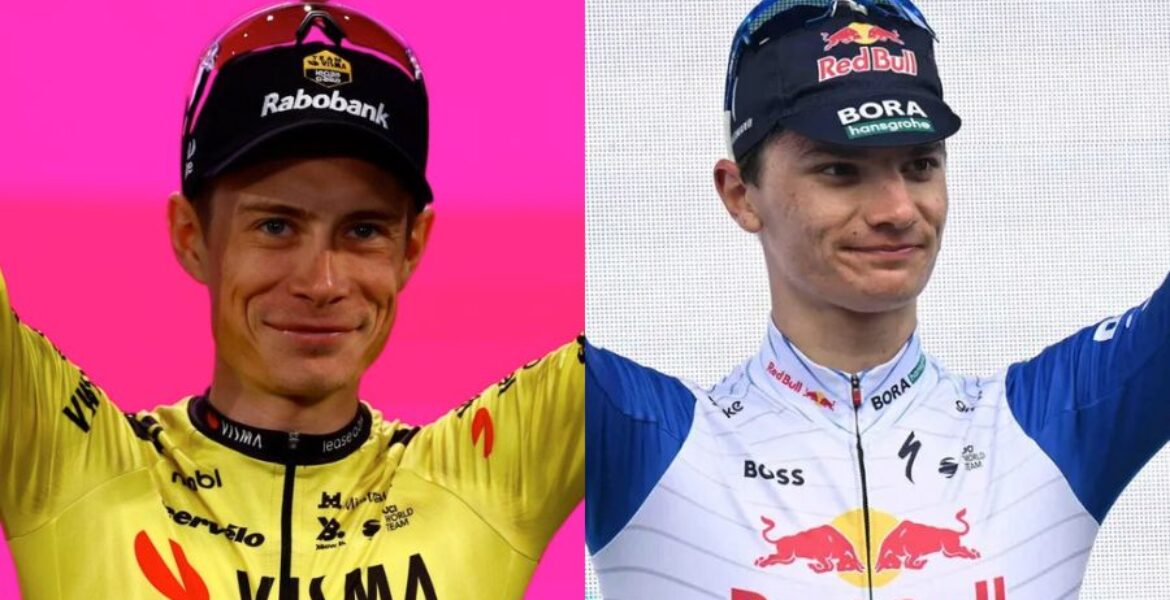 Jonas Vingegaard e Giulio Pellizzari protagonisti al Giro d'Italia 2026