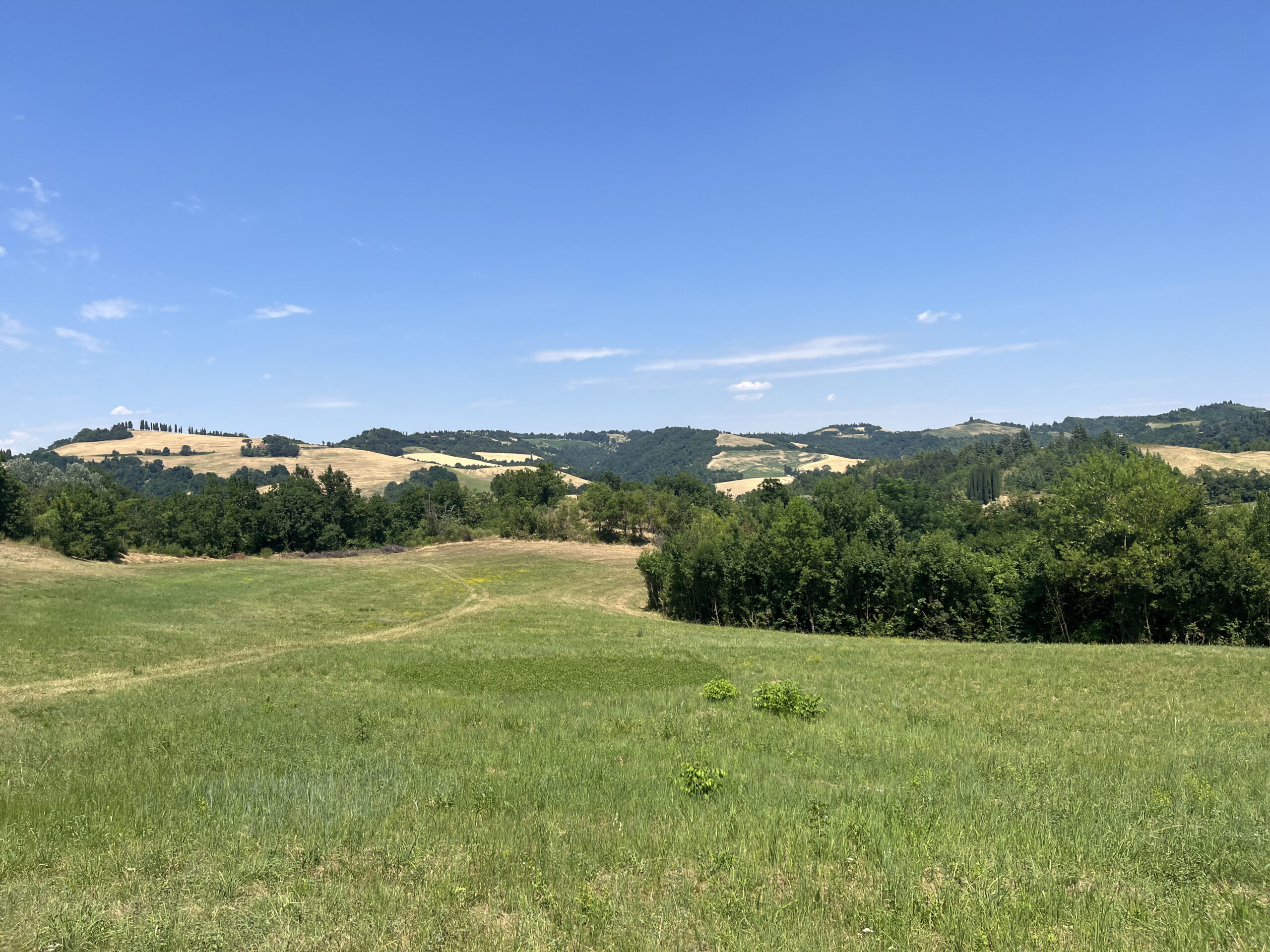 La vista sulle colline romagnole dalla prima tappa, Sasso Marconi