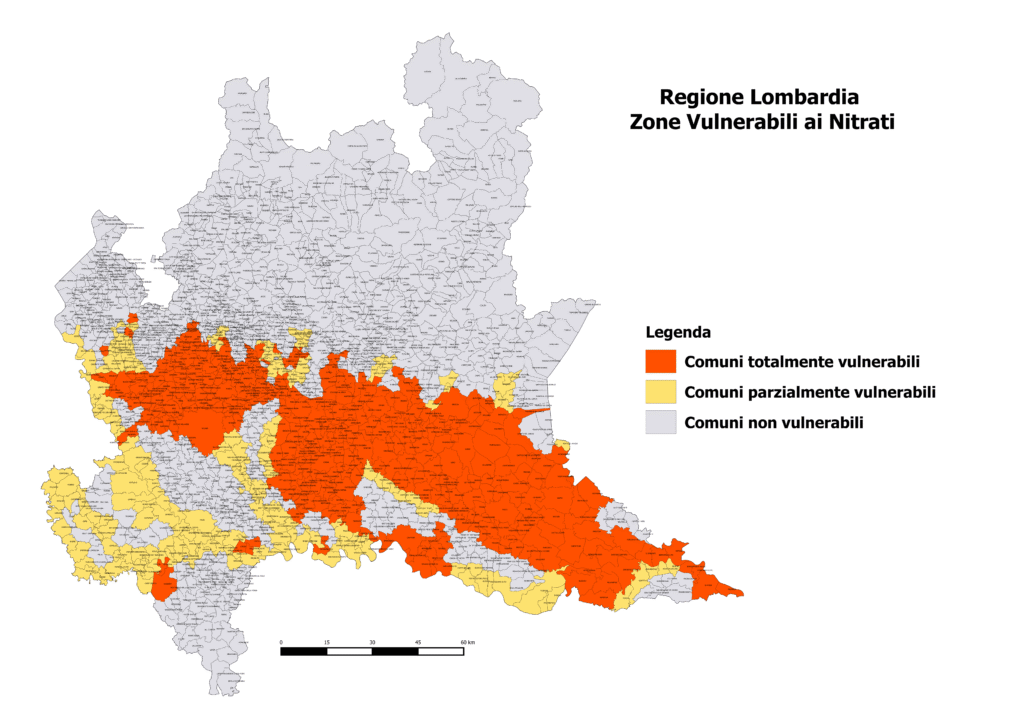 territorio regionale in Zone Vulnerabili (ZVN) e Zone Non Vulnerabili (ZnVN) ai Nitrati